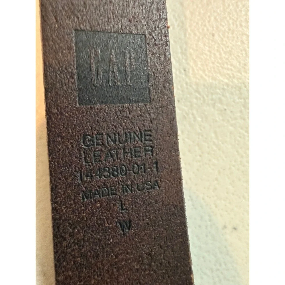 Gap Mens Dark Brown Genuine Leather Belt Solid Brass Buckle USA Made Size L